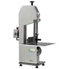 SIERRA DE CINTA PARA CORTAR HUESOS - MOD. SEOSA18M - ESTRUCTURA DE ALUMINIO ANODIZADO - ALTURA DE CORTE cm 32 - Alimentación V 230/50Hz MONOFÁSICA - Potencia Kw 0,75 (1,0 Hp) - Medidas Cm A 42 x F 53 x h 91 - Homologación CE