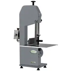 SIERRA DE CINTA PARA CORTAR HUESOS - MOD. SEOSV18M - ESTRUCTURA DE METAL BARNIZADO - ALTURA DE CORTE cm 32 - Alimentación V 230/50Hz MONOFÁSICA - Potencia Kw 0,75 (1,0 Hp) - Medidas Cm A 2 x F 53 x h 91 - Homologación CE