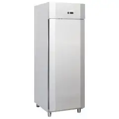 ARMARIO FRIGORÍFICO CONGELADOR DE ACERO INOX - MOD. MASTER CHEF 700 NX - VENTILADO - N. 1 PUERTA - CAPACIDAD Lt. 700 - TEMPERATURA -18°/-22°C - POTENCIA W 250 - DIMENSIONES cm L 70 x P 82,3 x 204,5 h - CE