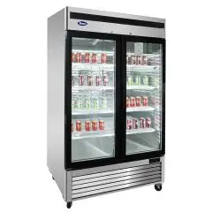 ARMARIO FRIGORÍFICO de ACERO INOX - Mod. MCF8707GR - VENTILADO - Capacidad LT 1300 - N. 2 Puertas de Cristal - TEMPERATURA 0°/+8°C - Dim. cm L 138,2 x P 80,5 x h 211,2 - CE