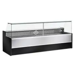 Mostrador de alimentos refrigerados - Mod MESETAS VC VT - Ventilado Est&aacute;tico con celda refrigerada - Temperatura &deg;C +0/+2 - Profundidad de la superficie de la pantalla: 75 cm