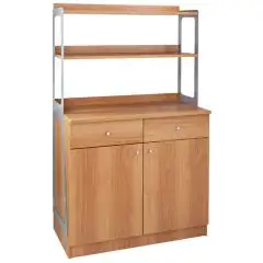 MUEBLE DE SERVICIO PARA COMEDOR - MOD. ML3212SS - Estructura Laminada de roble blanqueado - N. 2 Puertas - N. 2 cajones - Estantes abiertos -Medidas cm A 90 x F 48 x h 155