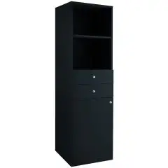 Mueble de servicio de sala - Mod ML5050 - Estructura y paneles de melamina - 1 puerta - 2 cajones - Medidas cm L 45 x P 49 x 144 H