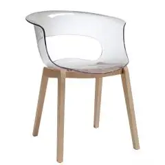 SILLÓN NATURAL MISS B ANTISHOCK - MOD. 2800 - Carcasa de POLICARBONATO - Bastidor de HAYA NATURAL - Para INTERIORES - Se envía desmontado - Med. cm L 58 x P 60 x H 77 - Homologación CE
