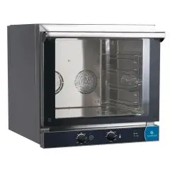 HORNO ELÉCTRICO DE CONVECCIÓN para GASTRONOMÍA - MOD. K 4 MEC GN - PUERTA ABATIBLE - ALIMENTACIÓN MONOFÁSICA 230V/1/50Hz - POTENCIA kW 3,35 - CAPACIDAD N. 4 BANDEJAS/REJILLAS GN 1/1 cm 53 x 32,5 - Dimensiones Cm L 68,6 X P 66 X h 58