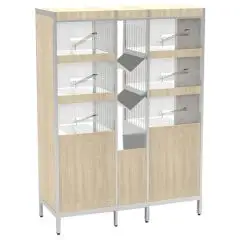 EXPOSITOR DE PAN SELF SERVICE - Mod. PANINO GLOF - Servicio con Paleta - N. 6 Compartimentos - Dimensiones cm L 125 x P 50 x 170 h