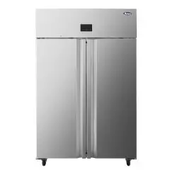 ARMARIO FRIGORÍFICO CONGELADOR DE ACERO INOX - Mod PBF80FS - CLASE ENERGÉTICA B - VENTILADO - GASTRONORM 2/1 (cm 65x53) - CAPACIDAD LT 1235 - N 2 PUERTAS - TEMPERATURA -17°/-22°C - Medidas cm L 137,4 x P 83 x h 206,5