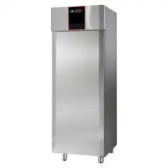 ARMARIO FRIGORÍFICO EN ACERO INOX AISI 304 - VENTILADO - Mod CH07RMMTN - GASTRONORM 2/1 - CAPACIDAD LT 700 - N 1 PUERTA - CON PARADA DE VENTILACIÓN - TEMPERATURA 0° +10°C - Medidas cm L 71 x P 80 x h 210