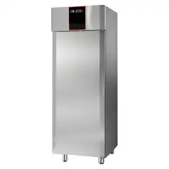 ARMARIO CONGELADOR EN ACERO INOX AISI 304 - VENTILADO - Mod CH07RMMBT - GASTRONORM 2/1 - CAPACIDAD LT 700 - N 1 PUERTA - CON PARADA DE VENTILACIÓN - TEMPERATURA -18° -22°C - Medidas cm L 71 x P 80 x h 210