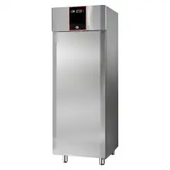 ARMARIO CONGELADOR EN ACERO INOX AISI 304 - VENTILADO - Mod CH07RMPLMBT - GASTRONORM 2/1 - CAPACIDAD LT 700 - N 1 PUERTA - CON PARADA DE VENTILACIÓN - TEMPERATURA -18° -22°C - Medidas cm L 71 x P 80 x h 210