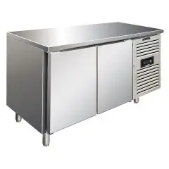MESA REFRIGERADA DE ACERO INOX AISI 304 - PASTELERÍA - VENTILADO - Mod PXF2100TN - N 2 PUERTAS - CAPACIDAD Lt 428 - TEMPERATURA -2°/+8°C - Dim cm L 151 x P 80 x h 86