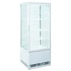 VITRINAS EXPOSITORAS REFRIGERADAS VERTICALES PARA BEBIDAS - COLOR BLANCO - Mod. RC98W - Temperatura +2°/+12°C - Capacidad lt. 98 - Alimentación monofásica V230/1 - Potencia W 180 - Medidas cm L 42,8 x P 38,6 x h 111 - Peso Kg. 38