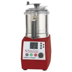 CUTTER CORTADOR CON SISTEMA DE COCCIÓN - Mod. ROBOT COOK - Multifunción: homogeiniza, tritura, licua, pica, mezcla, amasa y cuece - Capacidad de la Cuba de acero inox lt 3,7 - Temperatura de cocción hasta 140 °C - Potencia W 1800 - Dimensiones cm L 22,6 x
