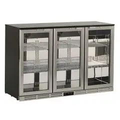EXPOSITOR REFRIGERADO EN ACERO - Mod. U285ZJ - Temperatura +0°/+10°C - Capacidad lt. 315 - Alimentación monofásica V220-240/1 - Potencia W 220 - Medidas cm. L 135 x P 53 x h 83,5 - Peso Kg. 79