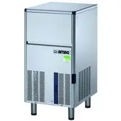 MÁQUINA DE HIELO EN CUBITOS HUECOS - Mod SEI50 - CAPACIDAD DEL CONTENEDOR Kg 17 - PRODUCCIÓN CON MOTOR DE AIRE HASTA kg 50/24 h - PRODUCCIÓN CON MOTOR DE AGUA HASTA kg 49/24 h - Medidas cm 48,6 x P 57,5 x 72,1/81,3 H