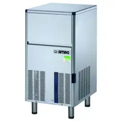 MÁQUINA DE HIELO EN CUBITOS HUECOS - Mod SDH 64 - CAPACIDAD DEL CONTENEDOR kg 20 - PRODUCCIÓN CON MOTOR DE AIRE HASTA kg 62/24 h - PRODUCCIÓN CON MOTOR DE AGUA HASTA kg 60/24 h - Medidas cm L 48,6 x P 57,5 x 81,6/90,8 H