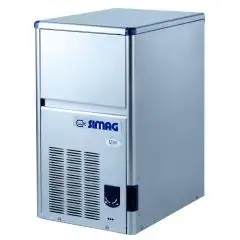 MÁQUINA DE HIELO EN CUBITOS HUECOS - Mod SEI24 - CAPACIDAD DEL CONTENEDOR Kg 6 - PRODUCTIVIDAD CON ENFRIAMIENTO POR AIRE HASTA kg 25/24 h - PRODUCTIVIDAD CON ENFRIAMIENTO POR AGUA HASTA kg 24/24 h - Dim. cm L 33,6 x P 45,7 x H 59,7/61,7