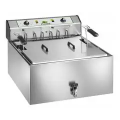 FREIDORA ELÉCTRICA - LÍNEA EFFE - Mod. SF25P - PARA PASTELERÍA - N. 1 Tanque de 25 litros de aceite - Trifásica - Dimensiones cm L 58,5 x P 66 x H 47,5 - Norma CE
