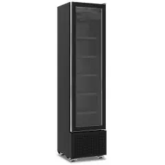 ARMARIO REFRIGERADO DE CHAPA BARNIZADA NEGRA - PARA BEBIDAS - VENTILADO - Mod MILS COOLER 225V N - CAPACIDAD 221 L - 1 PUERTA DE VIDRIO - TEMPERATURA +1/+9°C - MEDIDAS cm L 45 x P 49,7 x 188,1 H - NORMA CE