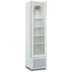 ARMARIO REFRIGERADO DE CHAPA BARNIZADA BLANCA - PARA BEBIDAS - VENTILADO - Mod MILS COOLER 225V B - CAPACIDAD 221 L - 1 PUERTA DE VIDRIO - TEMPERATURA +1/+9°C - MEDIDAS cm L 45 x P 49,7 x 188,1 H - NORMA CE