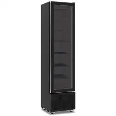 EXPOSITOR REFRIGERADO DE CHAPA DE ACERO BARNIZADA NEGRA - ESTÁTICO - Mod MILS FREEZER 225V N - CAPACIDAD 226 L - 1 PUERTA DE CRISTAL - TEMPERATURA -18/-24°C - MEDIDAS cm L 49,4 x P 52,1 x H 191,5 - NORMA CE