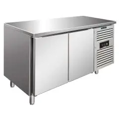 MESA REFRIGERADA DE ACERO INOX AISI 304 - VENTILADO - Mod SNACK 2100 TNF - N 2 PUERTAS - CAPACIDAD Lt 260,3 - TEMPERATURA -2°/+8°C - Dim cm L 136 x P 60 x h 86