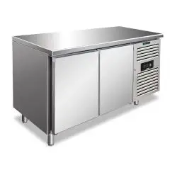 Mesa refrigerada modelo SNACK 2100 ATNF, temperatura -2&deg;C / +8&deg;C, capacidad bruta 260,3 Lt, dimensiones exteriores 1360 x 600 x 860 mm.