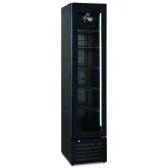 Expositor refrigerado - Ventilado - Mod THIN FREEZER BLACK - Capacidad L 165 - N 1 puerta de vidrio - Temperatura -17/-22°C - Dimensiones cm L 42 x P 60 x H 188