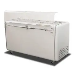 CONSERVADORA PARA HELADOS EN POZZETTI - MOD. VIA VENETO 10C - Capacidad LT. 440 - Temperatura -5°/-20°C - Medidas cm A 156,8 x F 69 x h 98,4 - Cobertura transparente incluido - CE