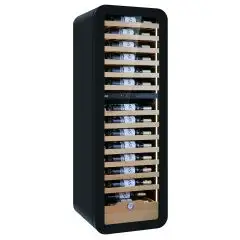 Vitrina refrigerada para vino con capacidad Lt 268 y temperatura de +2 a +12 °C y de +12 a +20 °C Klimaitalia VINARIUS 62 BLACK