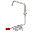 PEDAL para fregaderos y lavamanos CON CAÑO Mod. RMPAC2 - Palanca de mando de color ROJO para agua caliente- Caño con base hexagonal - Con Caño en U