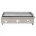 Plancha Frytop de Gas de acero rectificado 15 mm - Mod 100FRYGRN - Potencia 16,5 kw - Superficie útil AxF 918x396 mm - Quemadores n 6 - Dimensiones A 1000 x F 587 x H 364 mm - Peso 73 kg