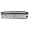 Plancha de Gas de acero laminado 6mm - Mod 100PGLN - Potencia 8,25 kw - Superficie útil AxF 1000x400 mm - Quemadores n 3 - Dimensiones A 1006 x F 450 x H 233 mm - Peso 29 kg