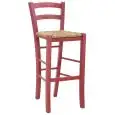 Sgabello - color rosso - Estructura en madera de haya, seduta impagliata - Modelo 1038-R