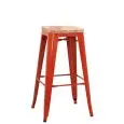 Sgabello - color rosso - Estructura en metal pintado, seduta en madera - Modelo 1082-BT503W-red