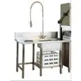 MESA DE ENTRADA PARA LAVAVAJILLAS - IZQUIERDO CON FREGADERO Y AGUJERO DE BASURA CON ARO DE GOMA - Medidas cm A 130 x F 79 x h 85