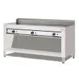 COCEDOR DE PIADINA A GAS POLLINI - Modelo C.P12 - Sobre armario abierto inox - Placa cromada - Capacidad térmica KW 24 - Homologación CE