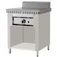 COCEDOR DE PIADINA A GAS POLLINI - Modelo C.P4 - Sobre armario abierto inox - Placa de acero inoxidable - Capacidad térmica KW 6,7 - Homologación CE