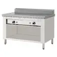 COCEDOR DE PIADINA A GAS POLLINI - Modelo C.P8 - Sobre armario abierto inox - Placa de acero inoxidable - Capacidad térmica KW 13,4 - Homologación CE