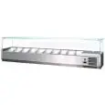 VITRINA REFRIGERADA GN 1/3 - ESTÁTICA - Mod. VR3 203 VD - CRISTAL RECTO - Medidas cm L 203 X P 38,7 X h 45,7 - CAPACIDAD: 8 CUBETAS - CE