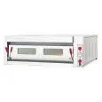 HORNO ELÉCTRICO PARA PIZZAS - Mod. TKC1/I - N. 1 solera refractaria - Medidas interiores cámara cm A 99 x F 99 x h 15 - N. Pizzas 9 (Ø cm 30) - Capacidad: N. 2 Bandejas (cm 60x40) - Potencia máxima Kw 9,6 - Norma CE