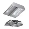 Campana extractora central de acero inoxidable AISI 304 (con turbina) - Filtros de lamas - Iluminación de neón