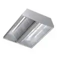 Campana central de acero inox AISI 430 (sin turbina) - Filtros de lamas - Iluminación de neón