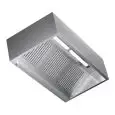 Campana central tipo Cubika de acero inox AISI 430 (sin turbina) - Filtros de lamas - Iluminación de neón
