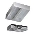 Campana extractora central tipo Cubika de acero inox AISI 430 (con turbina) - Filtros de lamas
