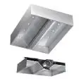 Campana extractora central CUBIKA de acero inoxidable AISI 304 (con turbina) - Filtros de lamas - Bombilla de led
