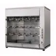 ASADOR A GAS - MOD. CHURRASCO/CM14G - Motorreductores independientes para cada espada - N. 14 espadas longitud cm 50 - N° pisos: 3 - Potencia térmica 12 Kw - Alimentación MONOFÁSICA - Medidas: cm A 90 x F 57 x 90 h - CE