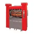 ASADOR PLANETARIO A LA BRASA - MOD. TORRE A LEGNA 126/P - CAPACIDAD  N. 126 POLLOS - Discos planetarios inox n. 12+ 6 espadas cm 111,5 - Sistema de dobles motores Grill Plus - Puertas laterals abribles para cargar la leña - Salida de humos regulable - Med