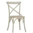 Sedia - color blanco - Estructura en madera, efecto envejecido, seduta en rattan - Modelo 1188-HT36AW-01