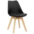 Sedia - color negro - Estructura en madera, scocca en polipropileno, cuscino en ecopelle - Modelo 1193-PW72-N-01